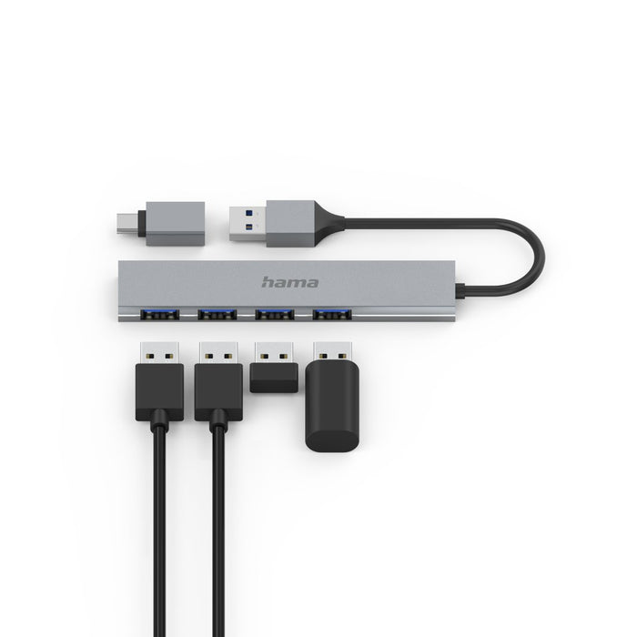 EAN 4047443497666 - Hama 00200141 hub de interfaz USB 3.2 Gen 1 (3.1 Gen 1) Type-A 5000 Mbit/s Gris imagen 4
