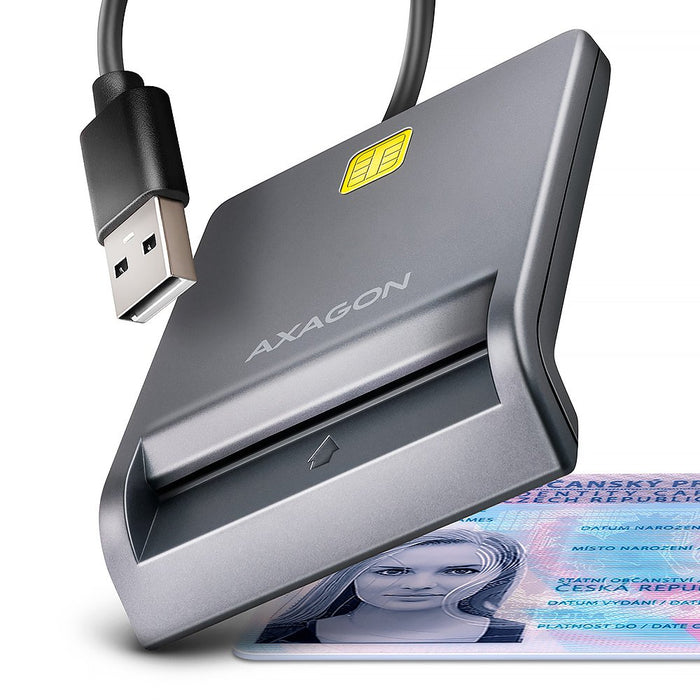 EAN 8595247908278 - Axagon CRE-SM3T USB Smart card Flat lector de tarjeta inteligente Interior USB 2.0 Negro imagen 2