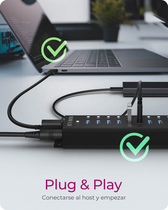 EAN 4250078173281 - ICY BOX IB-HUB1717-U3 USB 3.2 Gen 1 (3.1 Gen 1) Type-A 5000 Mbit/s Negro imagen 7