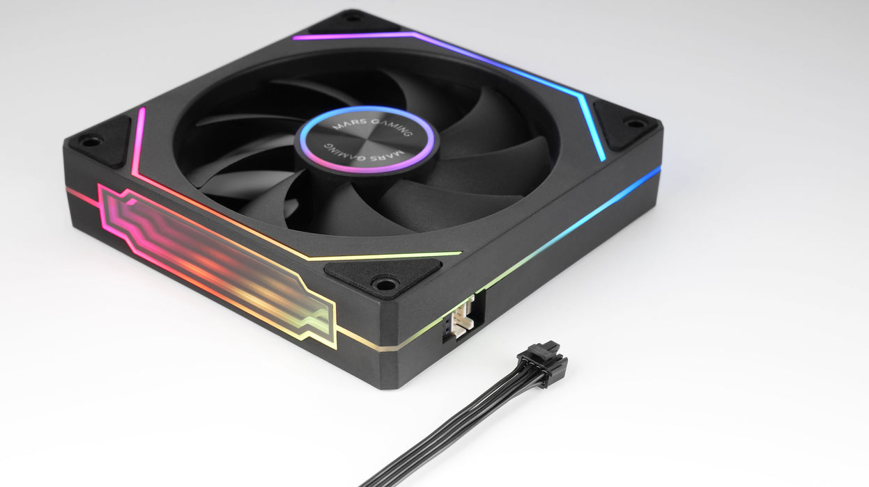 EAN 8435693111320 - Mars Gaming MF-LINKFINITYKIT2 Carcasa del ordenador Ventilador 12 cm Negro 3 pieza(s) imagen 8