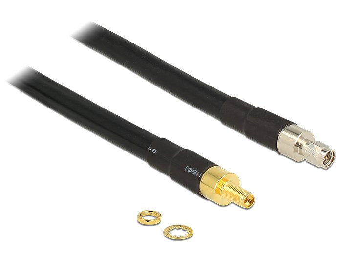 EAN 4043619894277 - DeLOCK 5m SMA/SMA cable coaxial CFD400, LLC400 Negro imagen 1