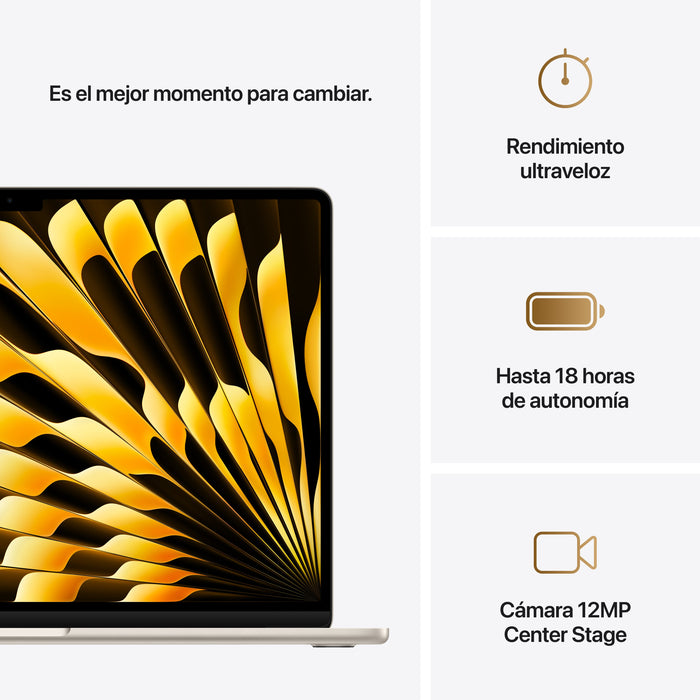 EAN 0195949841682 - Apple MacBook Air Apple M M4 Portátil 38,9 cm (15.3") 16 GB 512 GB SSD Wi-Fi 6E (802.11ax) macOS Sequoia  imagen 10