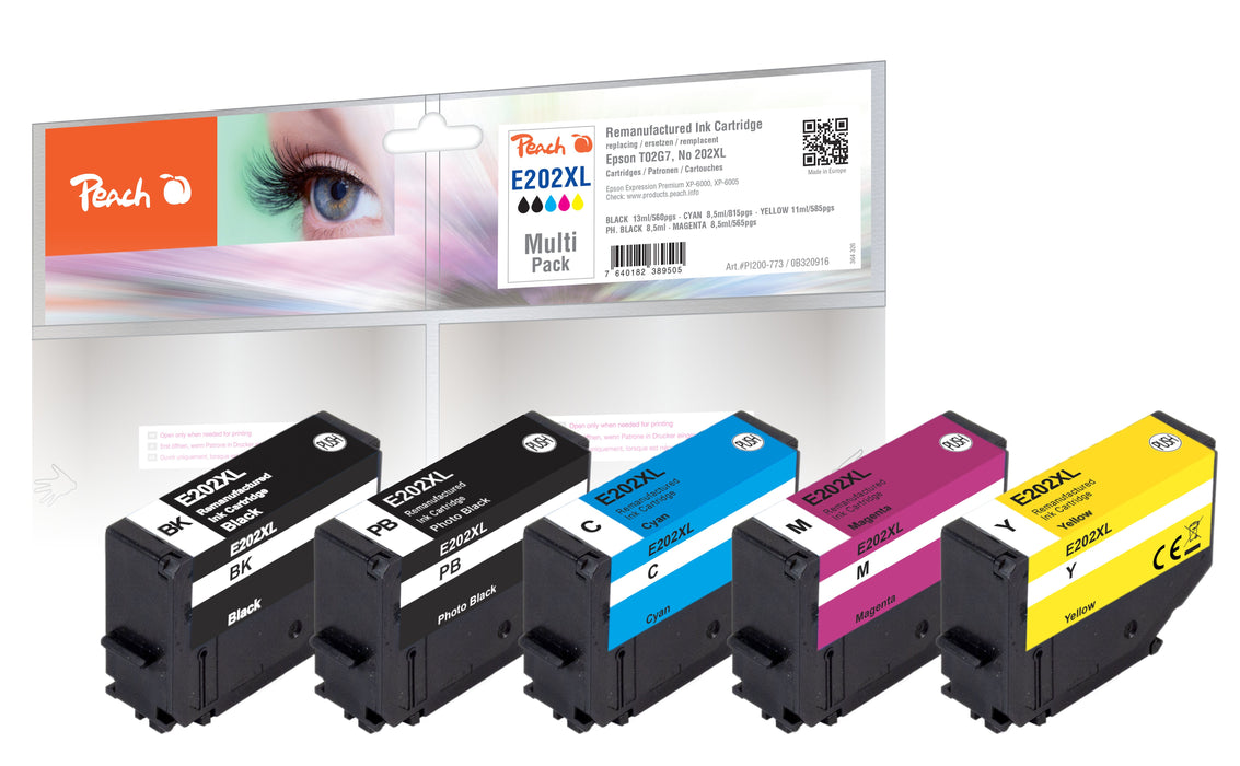EAN 7640182389505 - Peach PI200-773 cartucho de tinta 5 pieza(s) Compatible Alto rendimiento (XL) Negro, Cian, Magenta, Foto  imagen 1