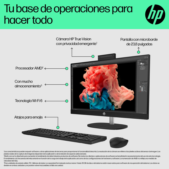 EAN 0199251923203 - HP 24-cr0161ns AMD Ryzen™ 5 7520U 60,5 cm (23.8") 1920 x 1080 Pixeles PC todo en uno 16 GB LPDDR5-SDRAM 5 imagen 8