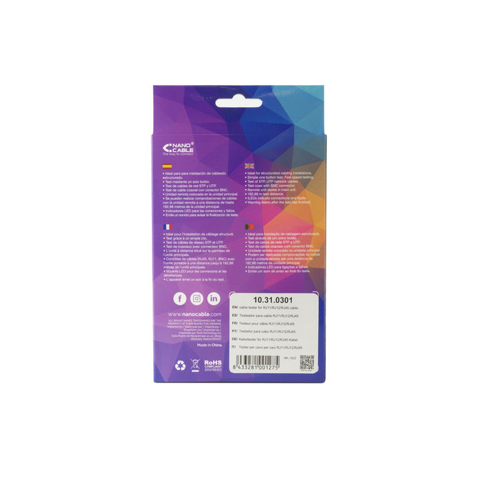 EAN 8433281001275 - Nanocable 10.31.0301 comprobador de cables de red Gris imagen 7
