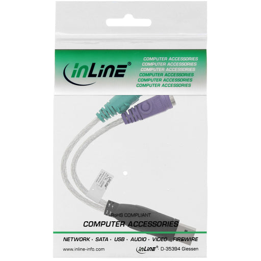 EAN 4043718014231 - InLine 33386 cambiador de género para cable 2x 6-p Mini-DIN USB A Transparente imagen 2
