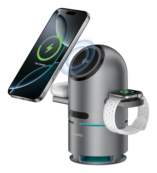EAN 4252011912254 - 4smarts 541602 cargador de dispositivo móvil Auriculares, Auriculares, Smartphone, Reloj inteligente Gris imagen 1