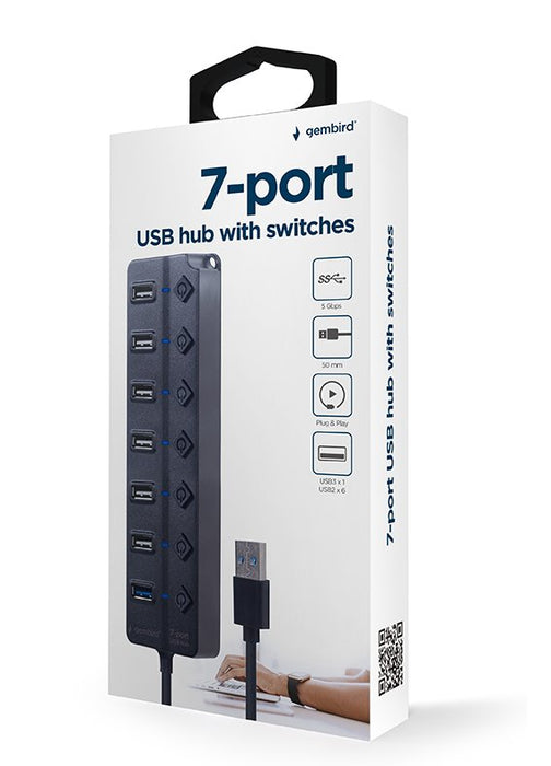 EAN 8716309124737 - Gembird UHB-U3P1U2P6P-01 hub de interfaz USB 3.2 Gen 2 (3.1 Gen 2) Type-A 5000 Mbit/s Negro imagen 6