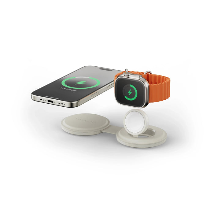 EAN 0810086362110 - Satechi OntheGo 2-in-1 Auriculares, Smartphone, Reloj inteligente Blanco USB Cargador inalámbrico Carga r imagen 1