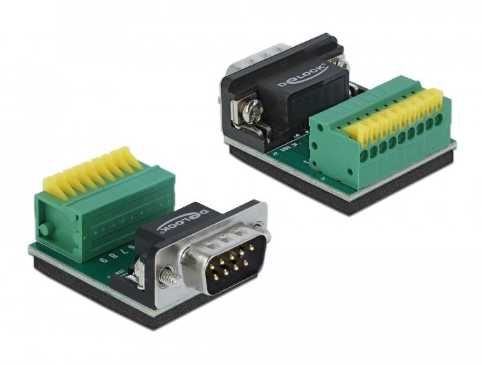 EAN 4043619663217 - DeLOCK 66321 conector 1 x serial Sub-D 9, 1 x 9 pin Negro, Verde, Plata, Amarillo imagen 1