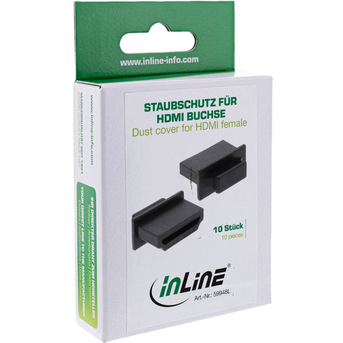 EAN 4043718215386 - InLine 59948L protector contra el polvo Tapones antipolvo para PC/servidor Negro imagen 3