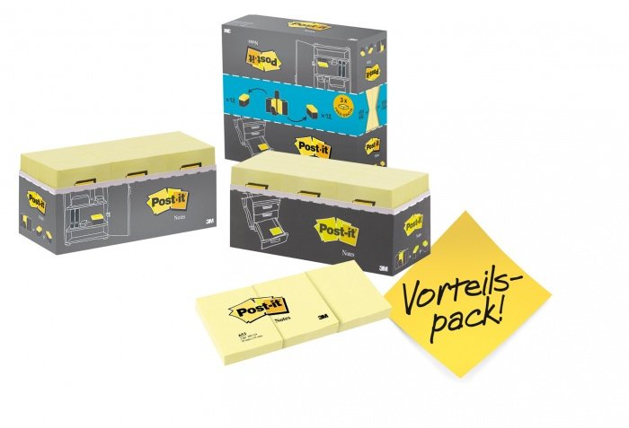 EAN 3134375014007 - Post-It 653Y-24 nota autoadhesiva Rectángulo Amarillo 100 hojas Autoadhesivo imagen 1