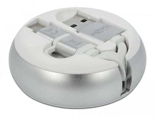 EAN 4043619858217 - DeLOCK 85821 cable USB USB 2.0 0,92 m USB A USB C/Micro-USB B Plata, Blanco imagen 2