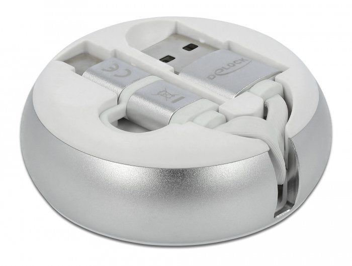 EAN 4043619858217 - DeLOCK 85821 cable USB USB 2.0 0,92 m USB A USB C/Micro-USB B Plata, Blanco imagen 2