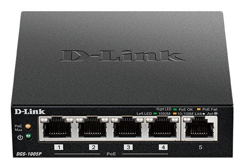 EAN 0790069440984 - D-Link DGS-1005P/E switch No administrado Gigabit Ethernet (10/100/1000) Energía sobre Ethernet (PoE) Neg imagen 1