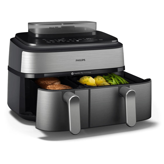 EAN 8720389047558 - Philips 5000 series NA555/00 freidora Doble 9 L Independiente 2750 W Freidora de aire caliente Plata imagen 4