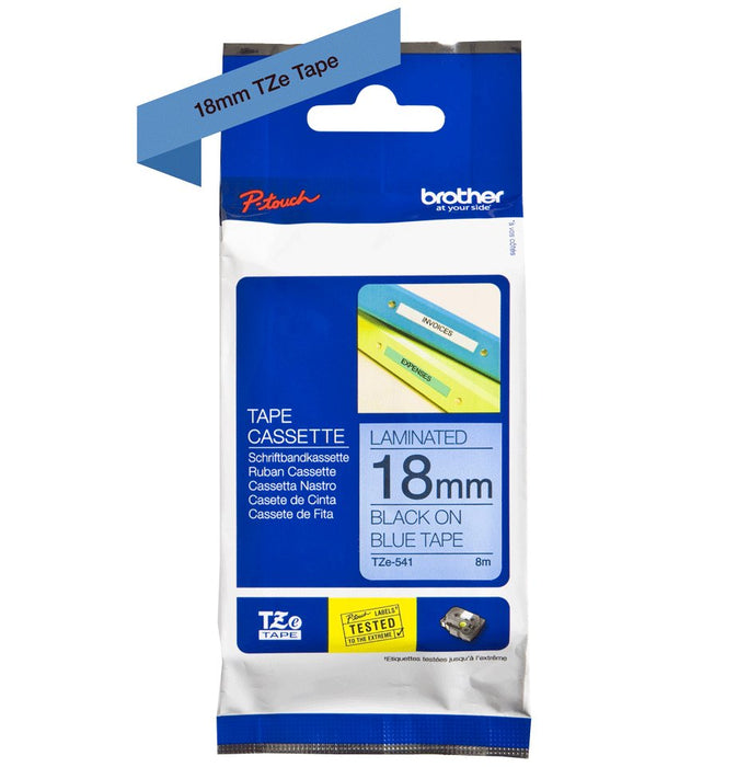 EAN 4977766686501 - Brother TZE-541 cinta para impresora de etiquetas Negro sobre azul imagen 3