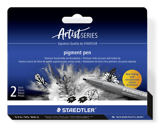 EAN 4007817099414 - Staedtler Pigment Arts Intensiv Pen rotulador Negro 2 pieza(s) imagen 1