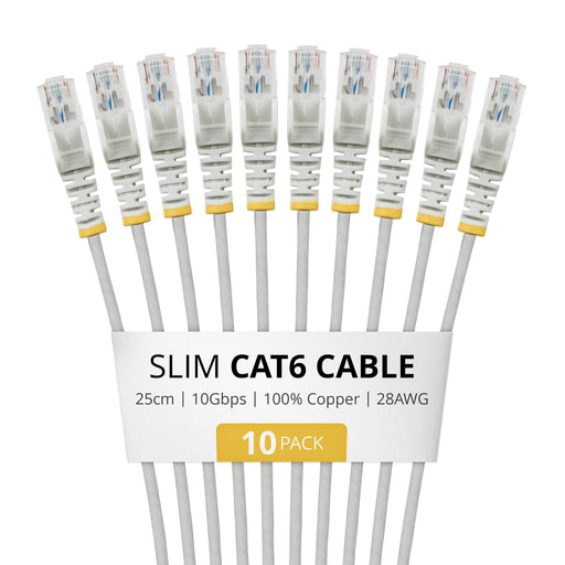 EAN 65030924160 - StarTech.com N6PAT25CMGRS10PK cable de red Gris 0,25 m Cat6 U/UTP (UTP) imagen 1