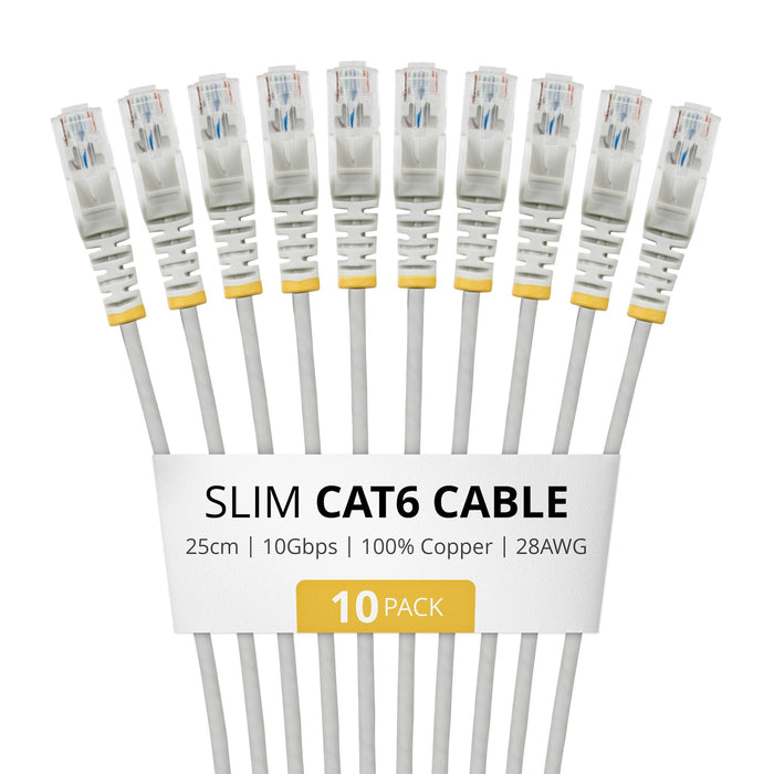 EAN 65030924160 - StarTech.com N6PAT25CMGRS10PK cable de red Gris 0,25 m Cat6 U/UTP (UTP) imagen 1