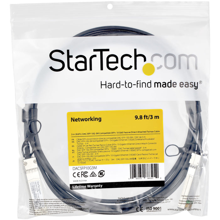 EAN 65030883252 - StarTech.com DACSFP10G3M Cable de fibra óptica e InfiniBand Negro imagen 4