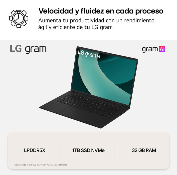 EAN 8806096666708 - LG Gram 16ZD90T-G.AX88B ordenador portatil Intel Core Ultra 7 255H Portátil 40,6 cm (16") WQXGA 32 GB LPD imagen 8