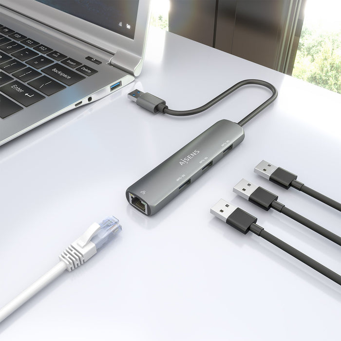 EAN 8435739903964 - AISENS ASUC-4P034-GR base para portátil y replicador de puertos Alámbrico USB 3.2 Gen 1 (3.1 Gen 1) Type- imagen 6