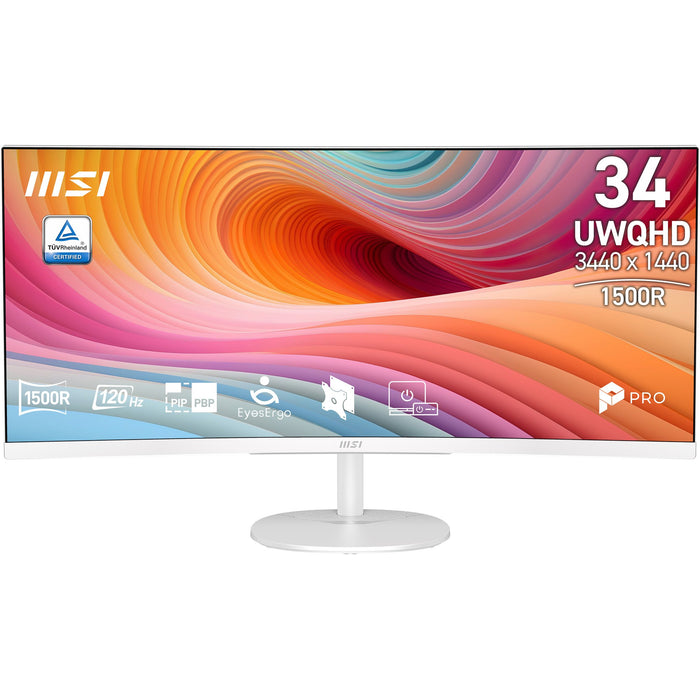 EAN 4711377395519 - MSI Pro MP341CQW E12 pantalla para PC 86,4 cm (34") 3440 x 1440 Pixeles UltraWide Quad HD Blanco imagen 1