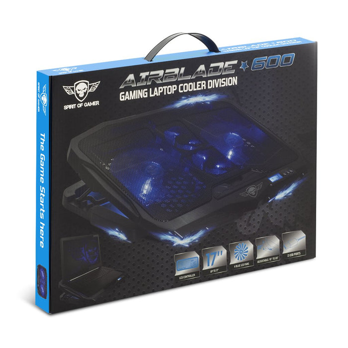 EAN 3700104426528 - Spirit of Gamer Airblade 600 almohadilla fría 43,2 cm (17") 1500 RPM Negro, Azul imagen 10