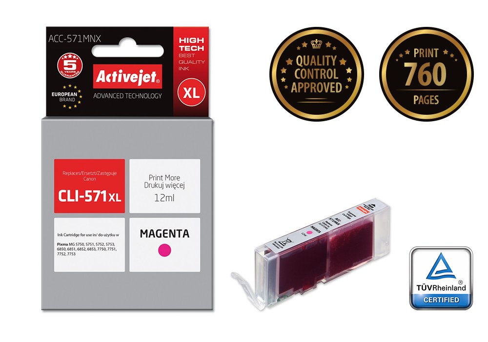 EAN 5901443103189 - Activejet ACC-571MNX cartucho de tinta 1 pieza(s) Compatible Alto rendimiento (XL) Magenta imagen 1