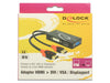 EAN 4043619629596 - DeLOCK 62959 adaptador de cable de vídeo 0,135 m HDMI + USB DVI-I + VGA (D-Sub) Negro, Rojo imagen 3