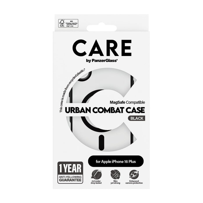 EAN 5715685004254 - PanzerGlass CARE™ by ® Urban Combat Case Transparent w. Black Frame & MagSafe iPhone 16 Plus funda para t imagen 3