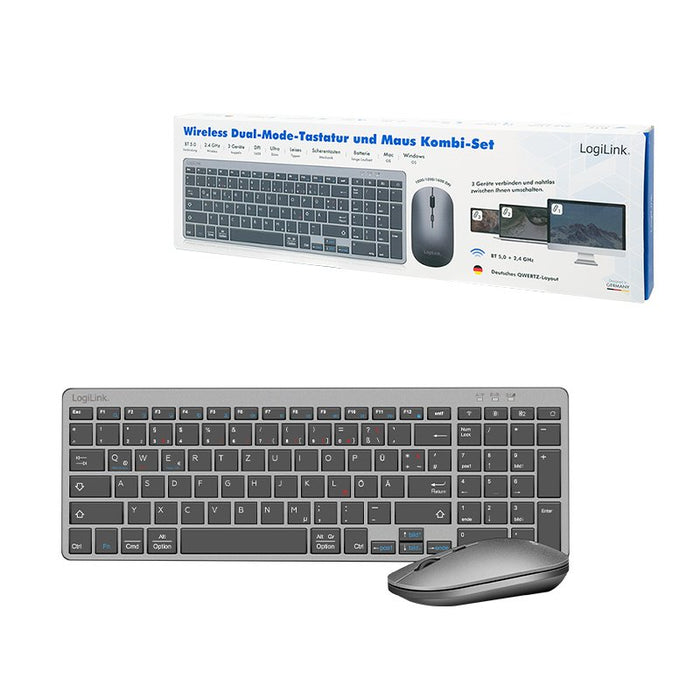 EAN 4052792074703 - LogiLink ID0215 teclado Ratón incluido Hogar / Oficina Bluetooth QWERTZ Alemán Antracita, Gris imagen 9