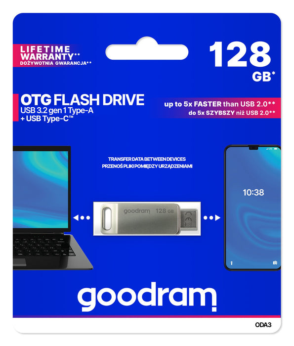 EAN 5908267960271 - Goodram ODA3 unidad flash USB 128 GB USB Type-A / USB Type-C 3.2 Gen 1 (3.1 Gen 1) Plata imagen 6