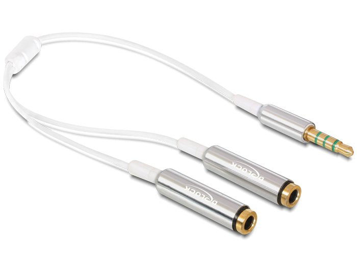 EAN 4043619655762 - DeLOCK 65576 cable de audio 0,25 m 3,5mm 2 x 3.5mm Blanco imagen 1