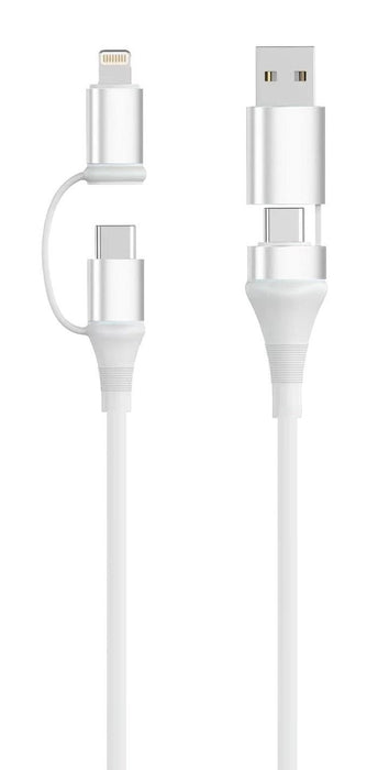 EAN 8052101435757 - Ewent EC1075 cable USB USB 2.0 1 m USB A/USB C USB C/Lightning 0,48 Gbit/s 60 W Blanco imagen 1