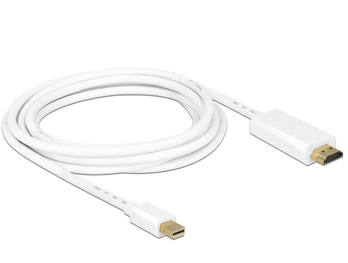 EAN 4043619837083 - DeLOCK 83708 adaptador de cable de vídeo 3 m Mini DisplayPort HDMI Blanco imagen 2
