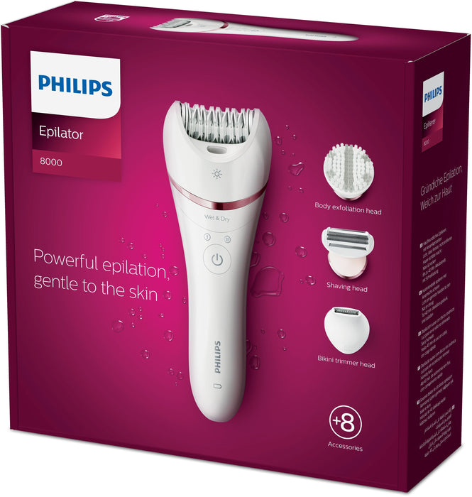 EAN 8710103935537 - Philips 8000 series BRE735/00 depiladora 32 pinzas Rosa, Blanco imagen 4