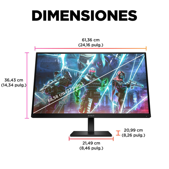 EAN 1970296154666 - OMEN by HP 27 inch FHD 240Hz Gaming Monitor - OMEN 27s pantalla para PC 68,6 cm (27") 1920 x 1080 Pixeles imagen 6