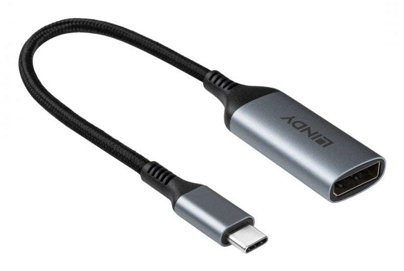 EAN 4002888434263 - Lindy 43426 adaptador de cable de vídeo 0,15 m USB Tipo C DisplayPort Gris, Negro imagen 3