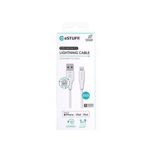 EAN 5715063032220 - eSTUFF ES601170 cable de conector Lightning 1 m Blanco imagen 2