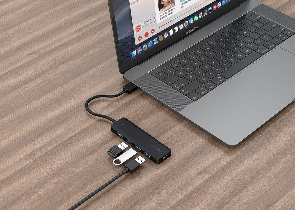 EAN 8716309128858 - Gembird UHB-U3P4P-02 hub de interfaz USB 3.2 Gen 1 (3.1 Gen 1) Type-A 5000 Mbit/s Negro imagen 3