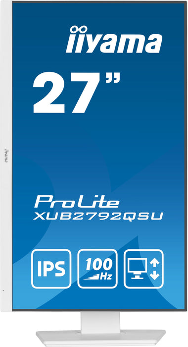 EAN 4948570123384 - iiyama ProLite XUB2792QSU-W6 pantalla para PC 68,6 cm (27") 2560 x 1440 Pixeles Quad HD LED Blanco imagen 3