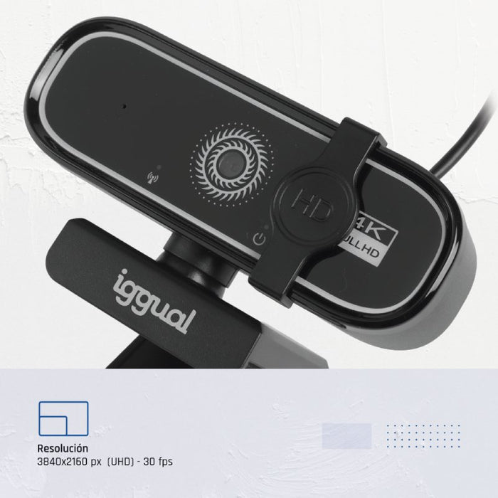EAN 8435364319949 - iggual USB 4K UHD WC3840 Business Pro View cámara web 8 MP 3840 x 2160 Pixeles Negro imagen 5
