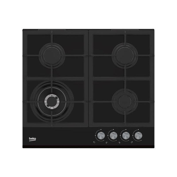 Beko Hilw64235s Hob, Gas, Width 58,5 Cm, 4 Cooking Zones, Mechanic Control, Black
