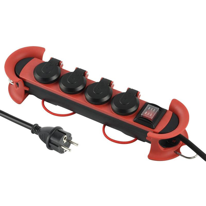 Beleuchteter Interruptor, Ip44, Contacto De Protección, Negro, 5m, Profi-Equipment Para Den Exterior