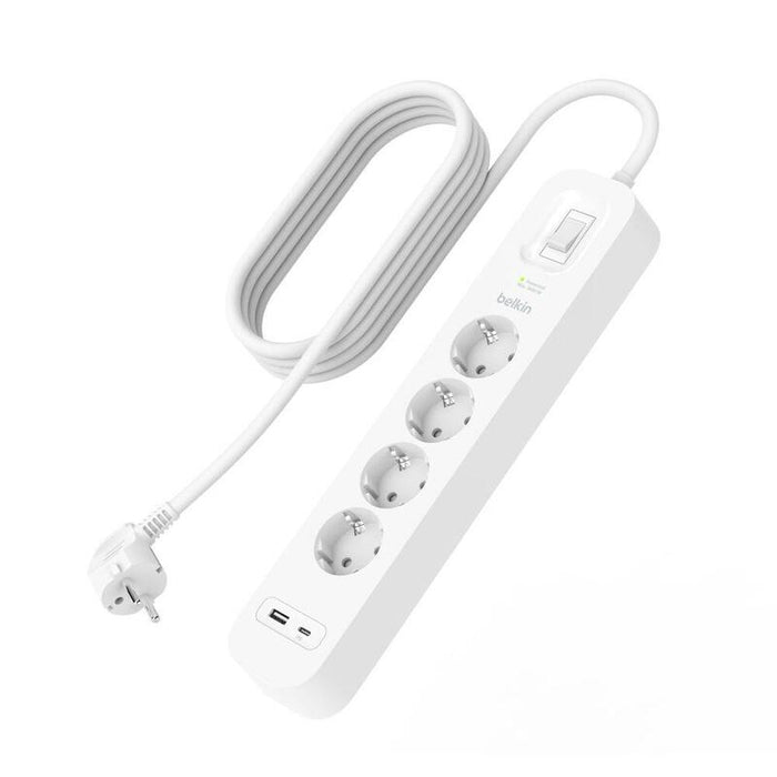 Belkin Surge Socket 4-Fold + Usb-A+C,525j,18w,2m Srb001vf2mv2