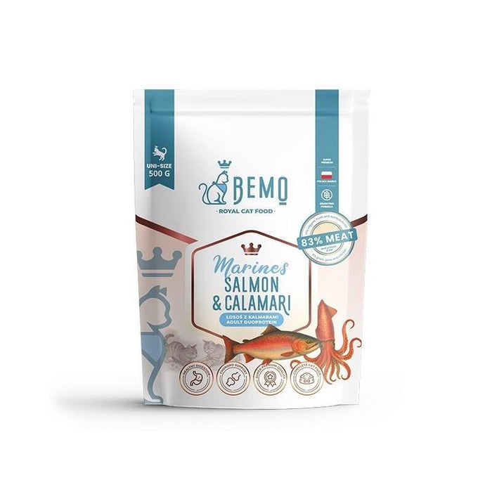 Bemo Cat Marines Salmon & Calamari  Comida Para Mascotas Sucha Para Gato Z Lososiem I Kalmarami 500g