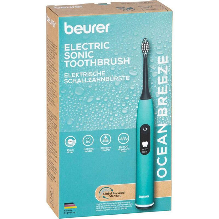 Beurer Sc 50 Ocean Breeze Green Planet, Cepillo De Dientes Eléctrico Azul-Verde, Incluye 2 Cabezales 10516