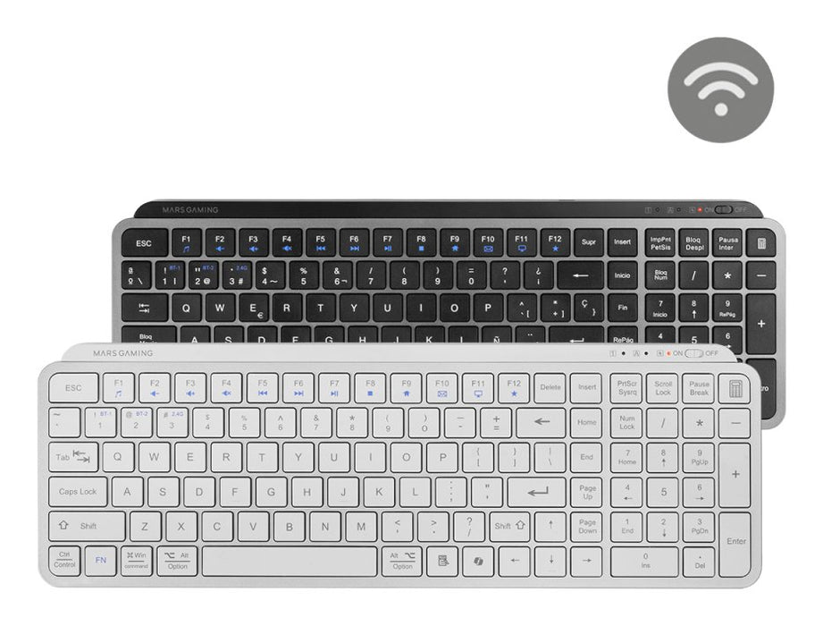 EAN 8435693113775 - Mars Gaming MK-SILENKEYS teclado Universal RF Wireless + Bluetooth QWERTY Español Blanco imagen 6